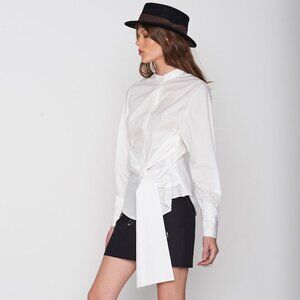 Isla White Statement Wrap Shirt, Multiple sizes available